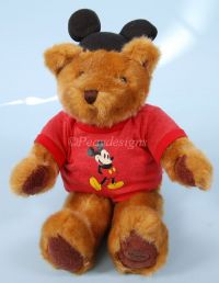 Disney MICKEY MOUSE BEAR Red Tshirt Ears 18" PLUSH